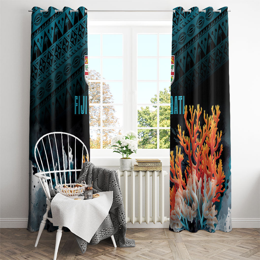 Fiji Bati Rugby Viti Masi Window Curtain Coral Motifs