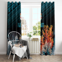 Fiji Bati Rugby Viti Masi Window Curtain Coral Motifs