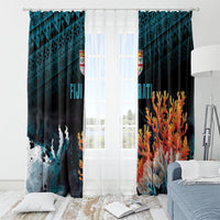 Fiji Bati Rugby Viti Masi Window Curtain Coral Motifs