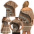 Tonga Ngatu Family Matching Off Shoulder Short Dress and Hawaiian Shirt Tokelau Classic Motifs LT7 - Polynesian Pride