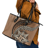 Tonga Ngatu Leather Tote Bag Tokelau Classic Motifs LT7 - Polynesian Pride
