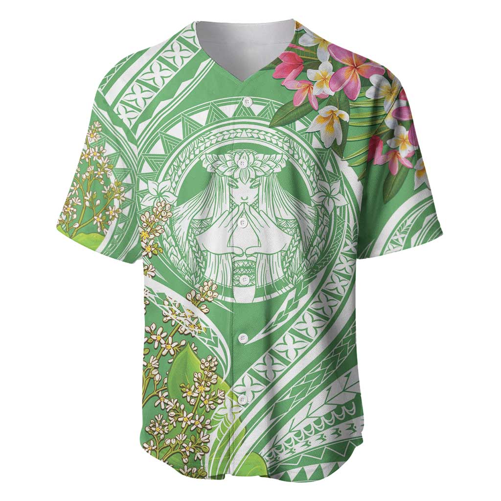 Aloha Molokai Island Baseball Jersey Hawaii Pua Kukui LT7 Green - Polynesian Pride