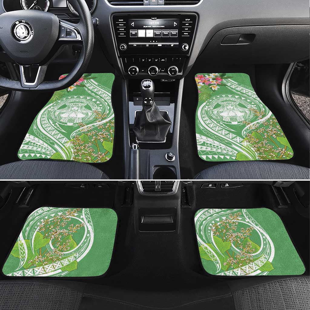 Aloha Molokai Island Car Mats Hawaii Pua Kukui LT7 Set 4pcs Green - Polynesian Pride