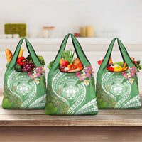 Aloha Molokai Island Grocery Bag Hawaii Pua Kukui LT7 3-pack One Size Green - Polynesian Pride