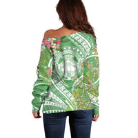 Aloha Molokai Island Off Shoulder Sweater Hawaii Pua Kukui LT7 - Polynesian Pride