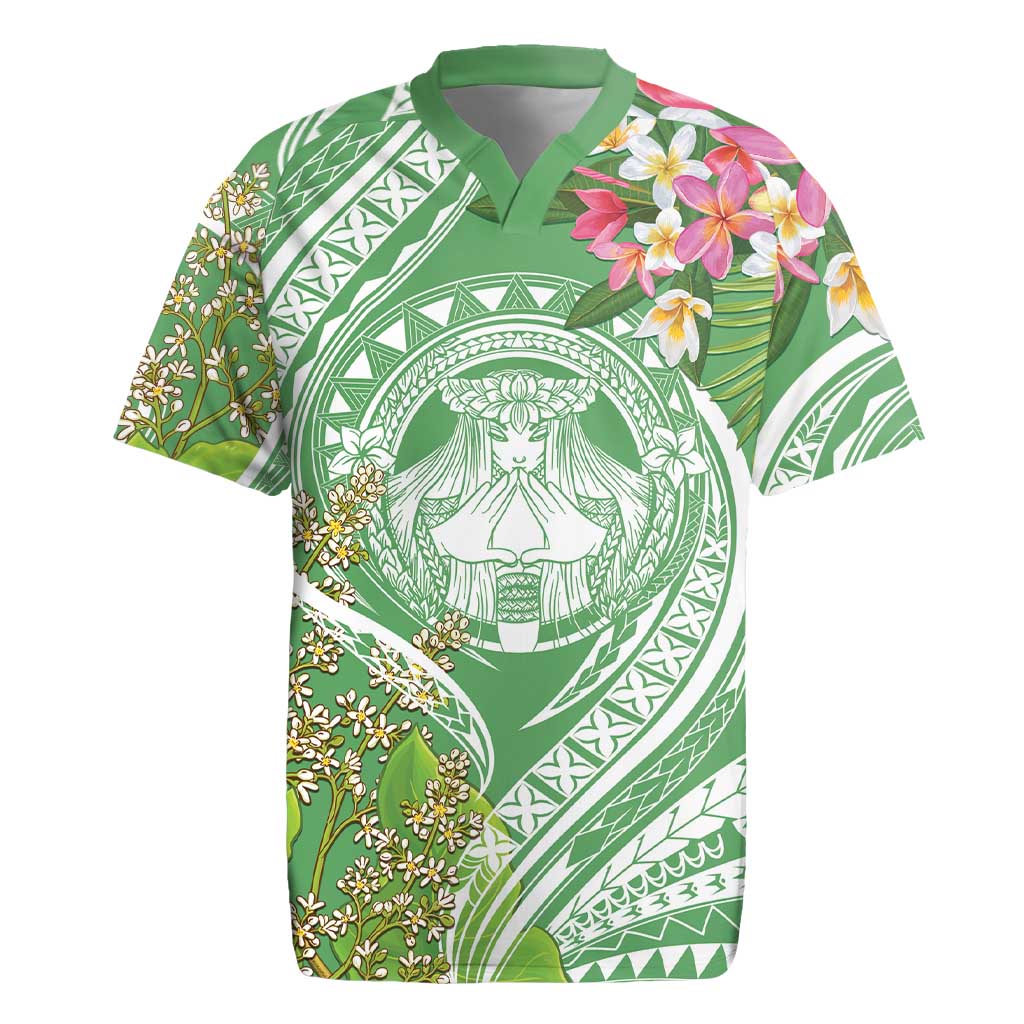 Aloha Molokai Island Rugby Jersey Hawaii Pua Kukui LT7 Green - Polynesian Pride