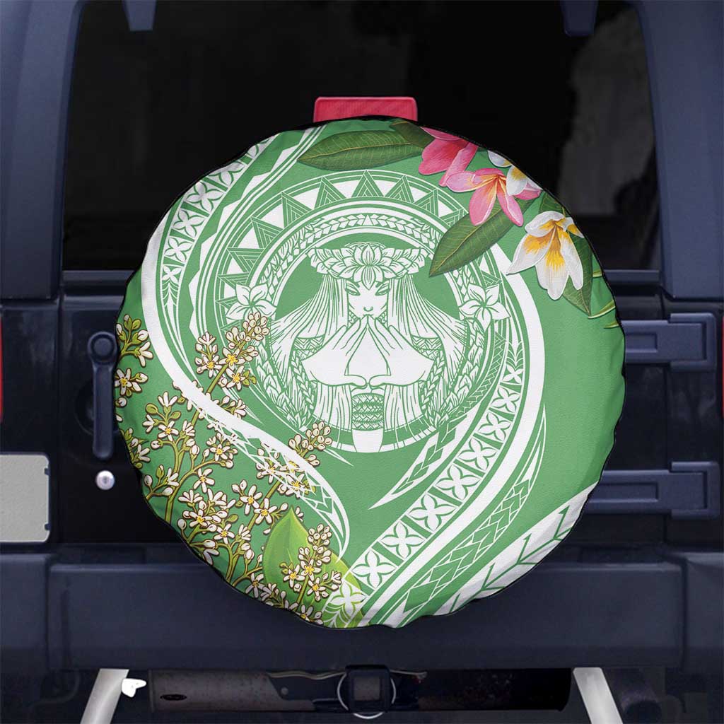 Aloha Molokai Island Spare Tire Cover Hawaii Pua Kukui LT7 No hole Green - Polynesian Pride
