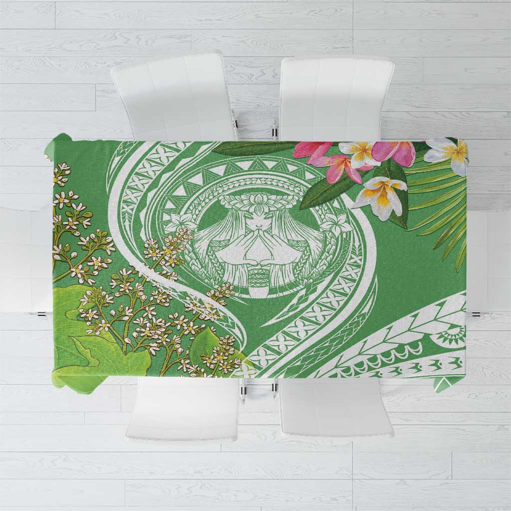 Aloha Molokai Island Tablecloth Hawaii Pua Kukui LT7 Green - Polynesian Pride