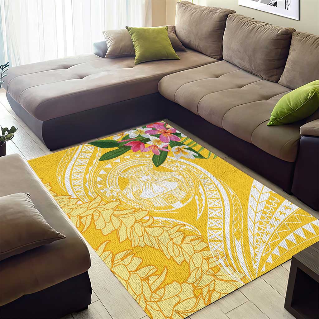 Aloha Hawaii Oahu Area Rug Wahine with Ilima Lei LT7 - Polynesian Pride