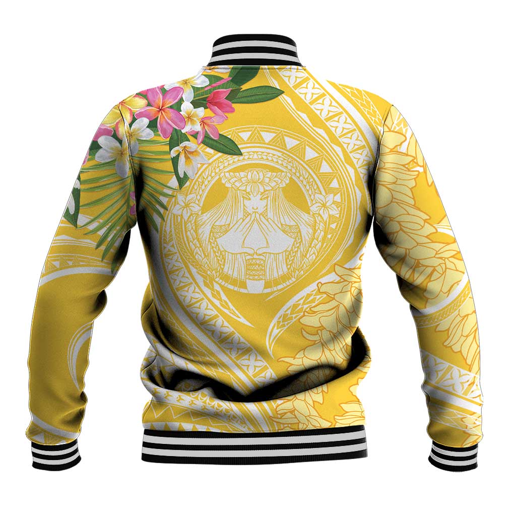 Aloha Hawaii Oahu Baseball Jacket Wahine with Ilima Lei LT7 - Polynesian Pride