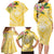 Aloha Hawaii Oahu Family Matching Long Sleeve Bodycon Dress and Hawaiian Shirt Wahine with Ilima Lei