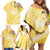 Aloha Hawaii Oahu Family Matching Off Shoulder Short Dress and Hawaiian Shirt Wahine with Ilima Lei