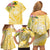 Aloha Hawaii Oahu Family Matching Off Shoulder Short Dress and Hawaiian Shirt Wahine with Ilima Lei