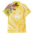 Aloha Hawaii Oahu Family Matching Off Shoulder Short Dress and Hawaiian Shirt Wahine with Ilima Lei