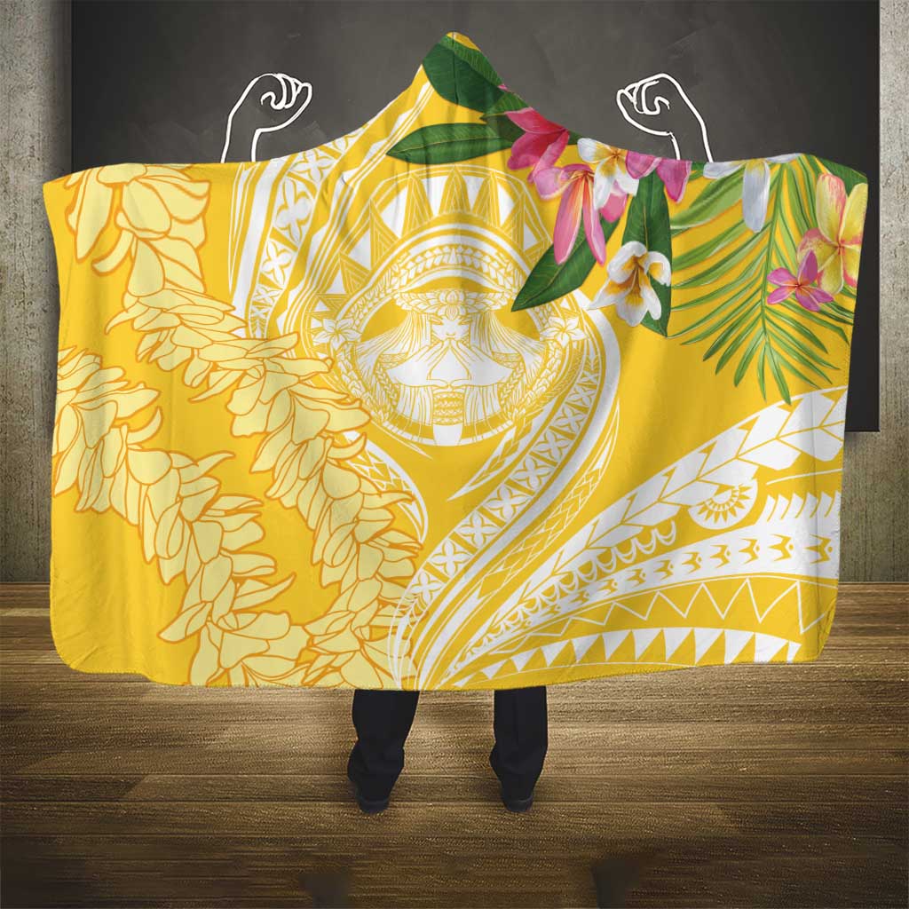 Aloha Hawaii Oahu Hooded Blanket Wahine with Ilima Lei LT7 - Polynesian Pride