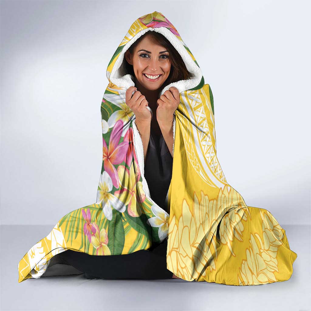 Aloha Hawaii Oahu Hooded Blanket Wahine with Ilima Lei LT7 - Polynesian Pride