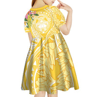 Aloha Hawaii Oahu Kid Short Sleeve Dress Wahine with Ilima Lei LT7 - Polynesian Pride