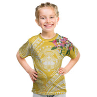 Aloha Hawaii Oahu Kid T Shirt Wahine with Ilima Lei LT7 Yellow - Polynesian Pride
