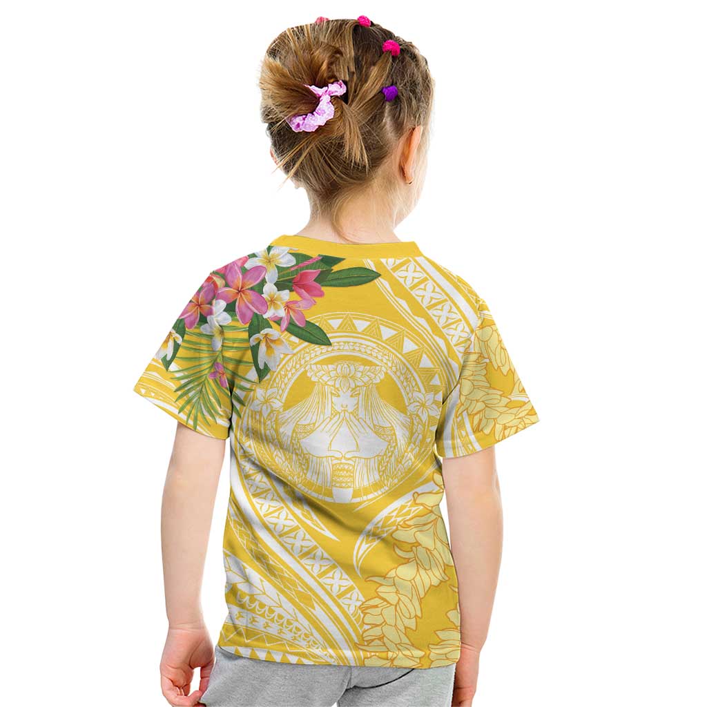 Aloha Hawaii Oahu Kid T Shirt Wahine with Ilima Lei LT7 - Polynesian Pride