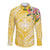 Aloha Hawaii Oahu Long Sleeve Button Shirt Wahine with Ilima Lei