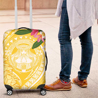 Aloha Hawaii Oahu Luggage Cover Wahine with Ilima Lei LT7 Yellow - Polynesian Pride