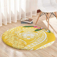 Aloha Hawaii Oahu Round Carpet Wahine with Ilima Lei LT7 - Polynesian Pride
