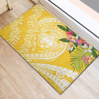 Aloha Hawaii Oahu Rubber Doormat Wahine with Ilima Lei LT7 - Polynesian Pride