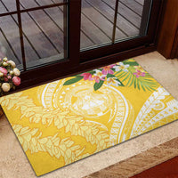 Aloha Hawaii Oahu Rubber Doormat Wahine with Ilima Lei LT7 - Polynesian Pride