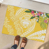 Aloha Hawaii Oahu Rubber Doormat Wahine with Ilima Lei LT7 - Polynesian Pride