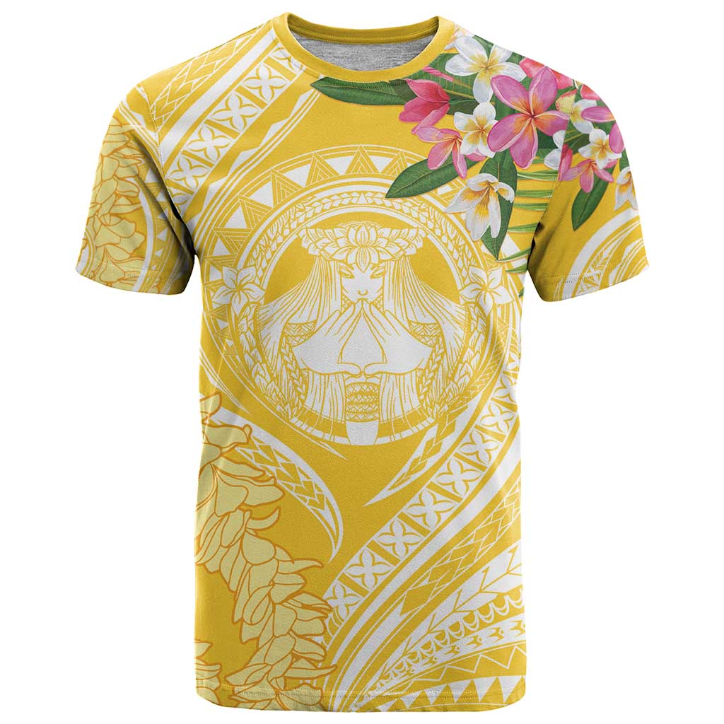 Aloha Hawaii Oahu T Shirt Wahine with Ilima Lei LT7 Yellow - Polynesian Pride