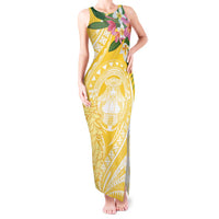 Aloha Hawaii Oahu Tank Maxi Dress Wahine with Ilima Lei LT7 Women Yellow - Polynesian Pride