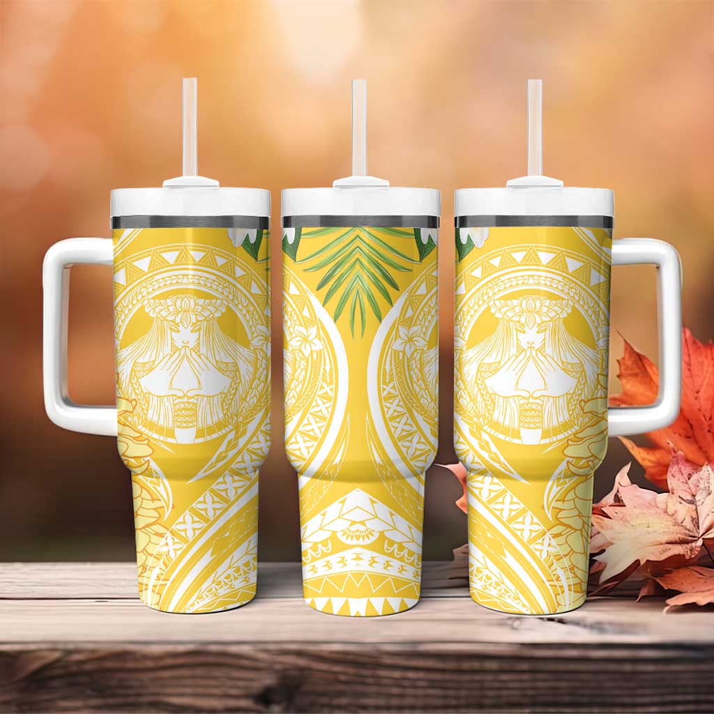 Aloha Hawaii Oahu Tumbler With Handle Wahine with Ilima Lei LT7 - Polynesian Pride