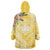 Aloha Hawaii Oahu Wearable Blanket Hoodie Wahine with Ilima Lei