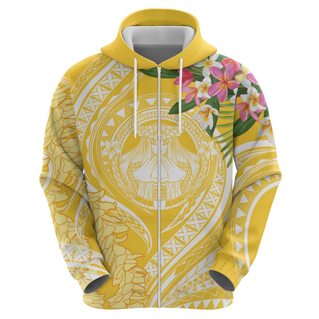 Aloha Hawaii Oahu Zip Hoodie Wahine with Ilima Lei LT7 - Polynesian Pride