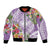 Aloha Hawaii Kauai Bomber Jacket Frangipani Mix Mokihana Lei