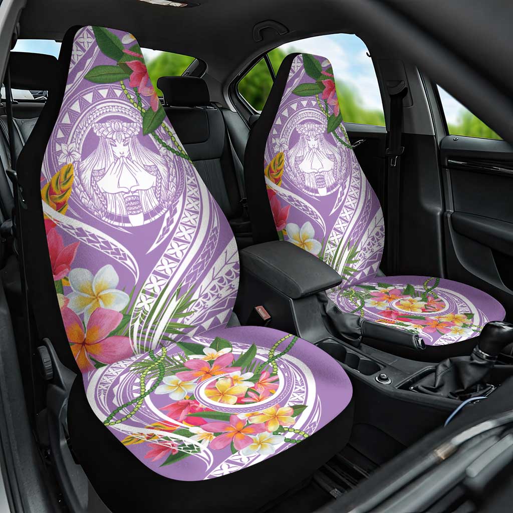 Aloha Hawaii Kauai Car Seat Cover Frangipani Mix Mokihana Lei LT7 One Size Purple - Polynesian Pride