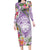 Aloha Hawaii Kauai Family Matching Long Sleeve Bodycon Dress and Hawaiian Shirt Frangipani Mix Mokihana Lei