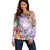 Aloha Hawaii Kauai Off Shoulder Sweater Frangipani Mix Mokihana Lei