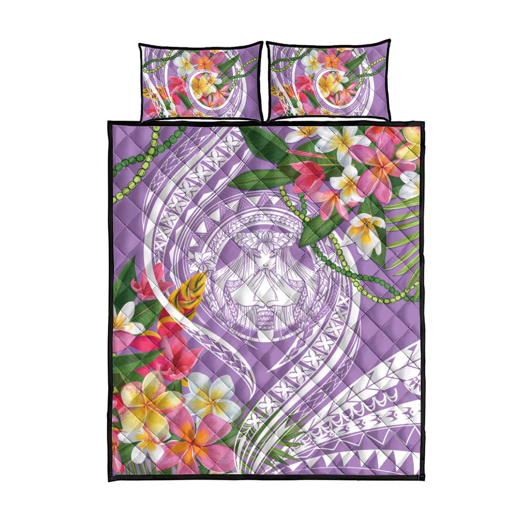 Aloha Hawaii Kauai Quilt Bed Set Frangipani Mix Mokihana Lei LT7 - Polynesian Pride