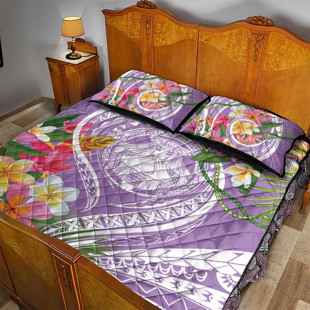 Aloha Hawaii Kauai Quilt Bed Set Frangipani Mix Mokihana Lei LT7 - Polynesian Pride