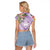 Aloha Hawaii Kauai Raglan Cropped T Shirt Frangipani Mix Mokihana Lei