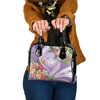 Aloha Hawaii Kauai Shoulder Handbag Frangipani Mix Mokihana Lei LT7 One Size Purple - Polynesian Pride