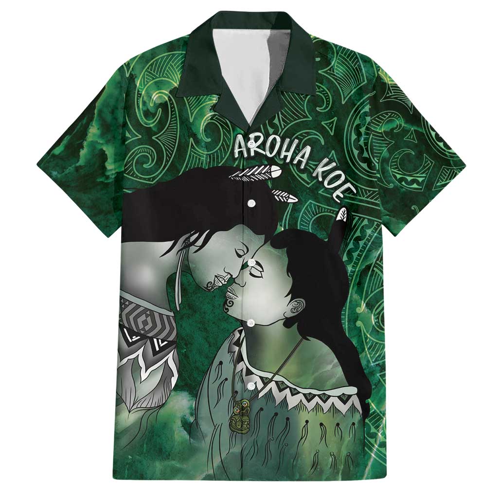 New Zealand Aroha Koe Mama Hawaiian Shirt Maori Hongi - Pounamu LT7 Green - Polynesian Pride