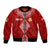 Personalised Kolisi Tonga Atele Bomber Jacket Tongan Kupesi - Special LT7 Unisex Red - Polynesian Pride