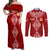 Personalised Kolisi Tonga Atele Couples Matching Off Shoulder Maxi Dress and Long Sleeve Button Shirts Tongan Kupesi - Special LT7 Red - Polynesian Pride