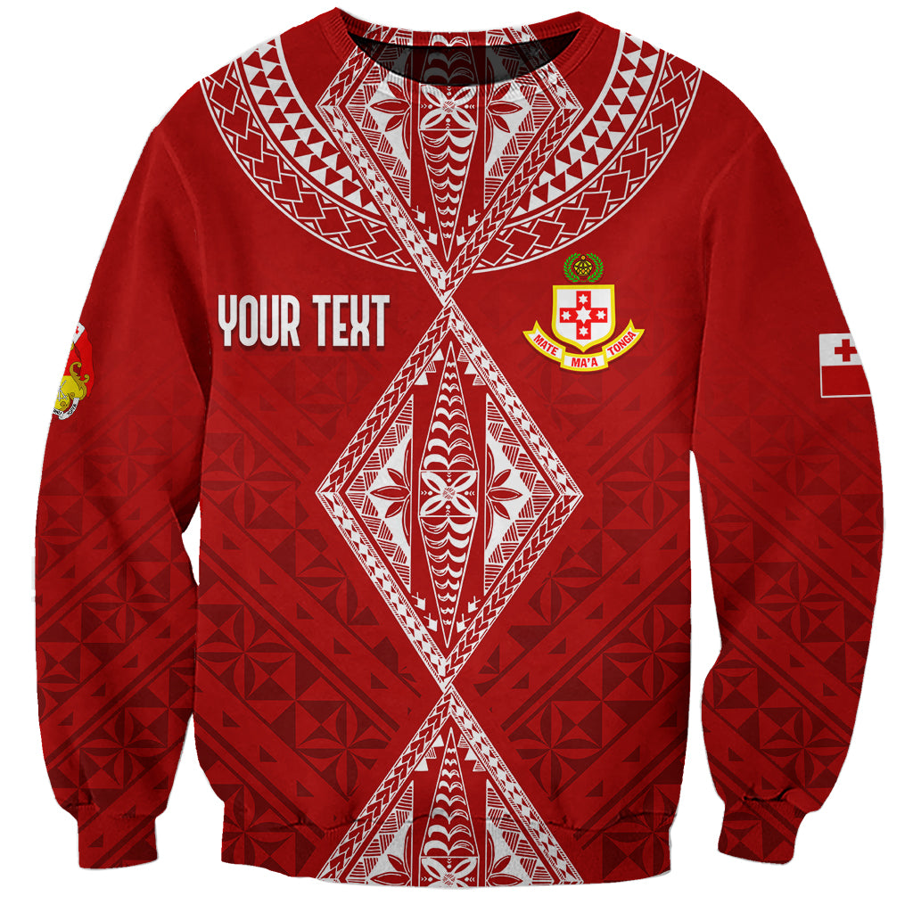 Personalised Kolisi Tonga Atele Sweatshirt Tongan Kupesi - Special LT7 Unisex Red - Polynesian Pride