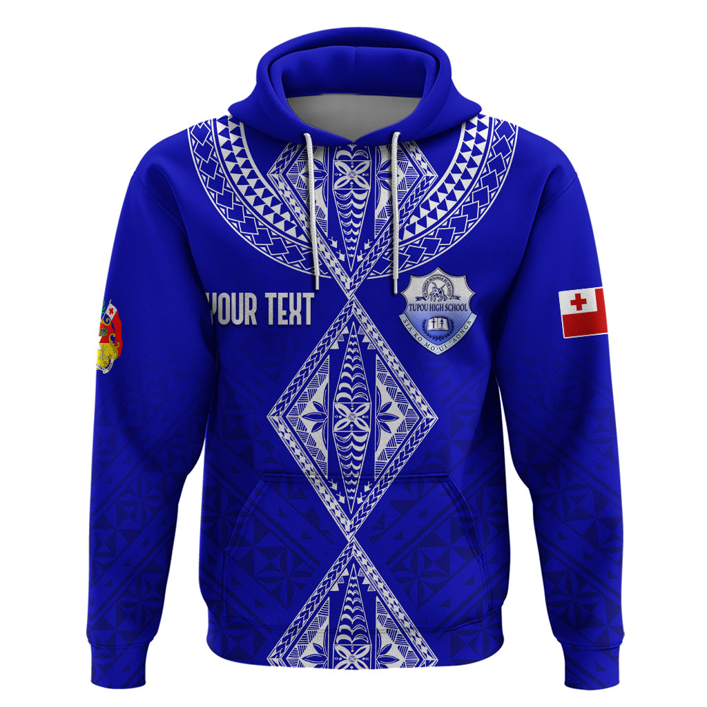 Personalised Tupou College Toloa Hoodie Tongan Kupesi - Special LT7 Navy Blue - Polynesian Pride