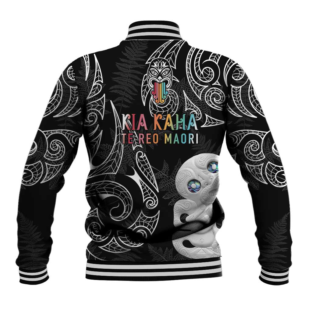 Kia Hara Te reo Maori Baseball Jacket Manaia Moko Pattern LT7 - Polynesian Pride