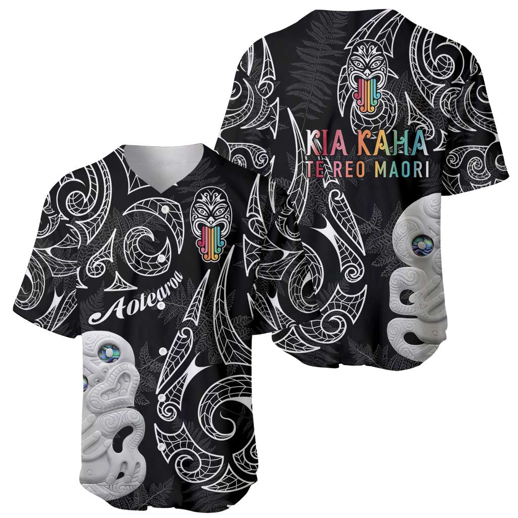 Kia Hara Te reo Maori Baseball Jersey Manaia Moko Pattern LT7 - Polynesian Pride