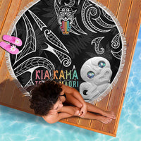 Kia Hara Te reo Maori Beach Blanket Manaia Moko Pattern LT7 - Polynesian Pride